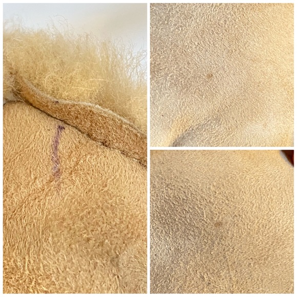 Vintage Chanel beige tan suede shearling sheepskin top handles tote purse bag - Picture 10 of 15